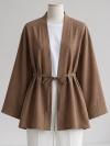 İnce Kuşaklı Çilek Kimono_Vizon