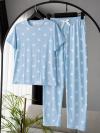 Kalp Desenli Pijama Takımı_Bebe Mavi