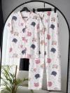 Kedi Desenli Kurdeleli Pijama Takımı_Ekru