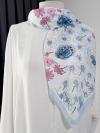 Kır Masalı Desenli Aqua Soft  Eşarp_Bebe Mavi