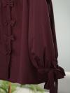 Kolları Bağlamalı Fiyonklu Oversıze Poplin Gömlek_Bordo