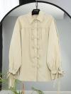 Kolları Bağlamalı Fiyonklu Oversıze Poplin Gömlek_Yeşil