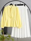 Kravat Toka Detaylı Poplin Bluz_Sarı