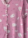 Kuzu Desenli Kurdeleli Pijama Takımı_Pembe