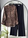Leopar Desenli Saten Gömlek_Leopar