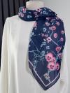 Mimoza Desenli  Aqua Soft  Eşarp_Lacivert