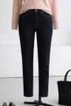 Mom Fit Kesik Paça Kot Pantolon_Lacivert
