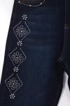 Motif Taş İşlemeli Kot Pantolon_Koyu Mavi