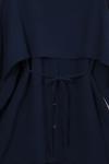 Pelerinli İnce Kuşaklı Pantolonlu Gabardin Takım_Lacivert