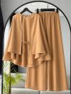 Pelerinli İnce Kuşaklı Pantolonlu Takım_Camel