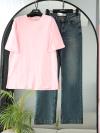 Sıfır Yaka Basıc T-Shirt_Pembe