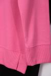 Sıfır Yaka Basıc  Yırtmaçlı İki İplik Sweat_Şeker Pembe