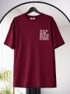 Stay In Slow Baskılı T-Shirt_Mürdüm