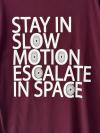Stay In Slow Baskılı T-Shirt_Mürdüm