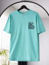 Stay In Slow Baskılı T-Shirt_Turkuaz