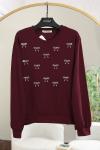 Taş Fiyonk Detaylı Aysho Sweat_Bordo