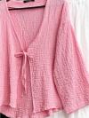 Tek Bağlamalı Bürümcük  Kimono_Pembe