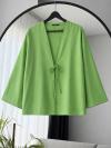 Tek Bağlamalı Basic Kimono_Fıstık