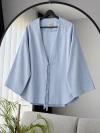 Tek Bağlamalı Keten  Kimono_Bebe Mavi