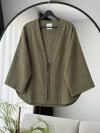 Tek Bağlamalı Keten  Kimono_Haki