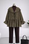 Üç Bağlamalı Püsküllü Kimono_Haki