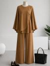 Üç Düğmeli Panço Pantolonlu Modal Takım_Camel