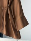 Verev Kesim Oversıze İnce Kuşaklı Tencel Tunik_Tarçın