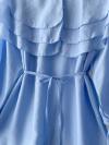 Yakası Üç Katlı İnce Kuşaklı Tencel Tunik_Bebe Mavi