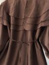 Yakası Üç Katlı İnce Kuşaklı Tencel Tunik_Kahve