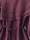 Yakası Üç Katlı İnce Kuşaklı Tencel Tunik_Mürdüm