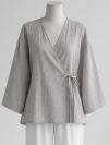Yandan Bağlamalı Çilek Kimono_Açık Gri