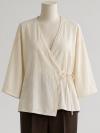 Yandan Bağlamalı Çilek Kimono_Krem