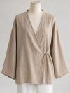 Yandan Bağlamalı Çilek Kimono_Vizon