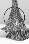 Zebra Desenli Eşarp_Füme Siyah