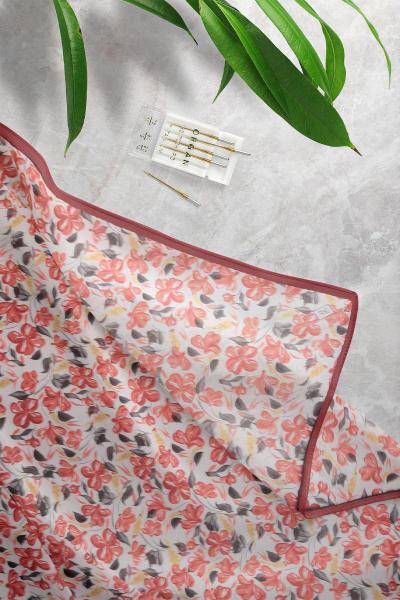 Aqa Soft Yonca Desenli Eşarp_Bordo Füme