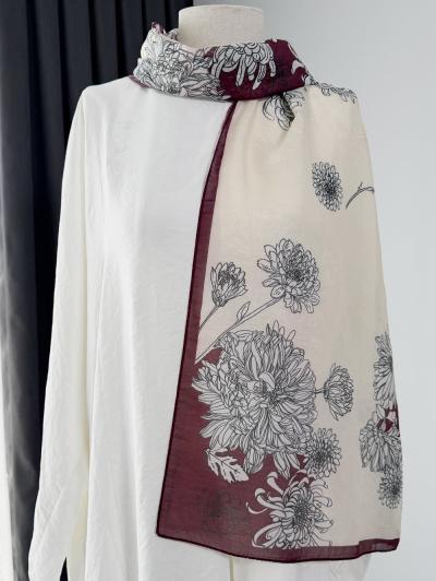 Aqua Soft Desenli Şal_Bordo