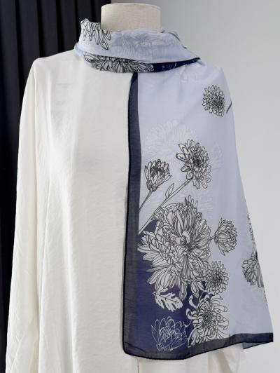 Aqua Soft Desenli Şal_Lacivert
