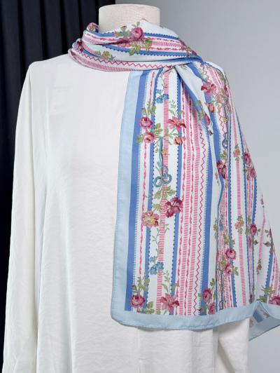 Aqua Soft Bahar Desenli Şal_Bebe Mavi