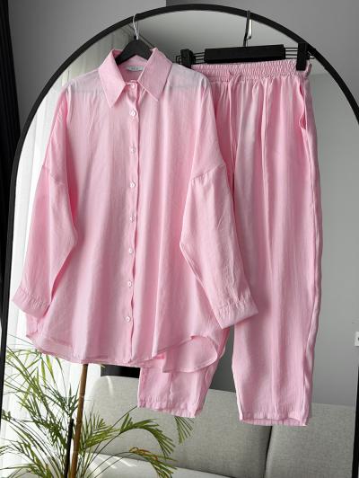 Basic Şalvar Pantolonlu Modal Takım_Pembe