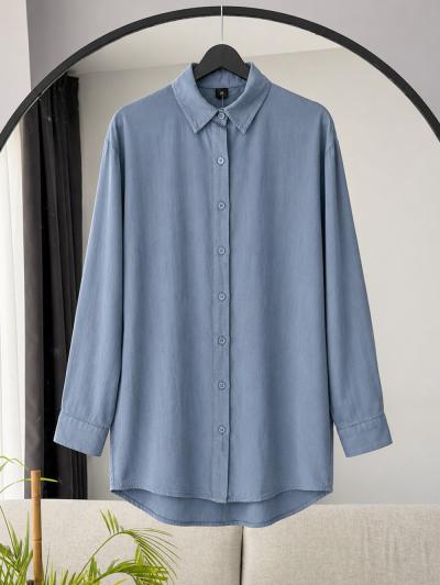 Basıc Tencel Gömlek_Soft Mavi