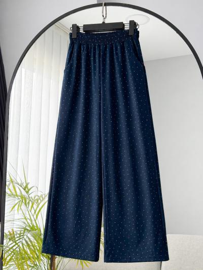 Beli Lastikli Serpme Taş Detaylı Oysho Pantolon_Lacivert