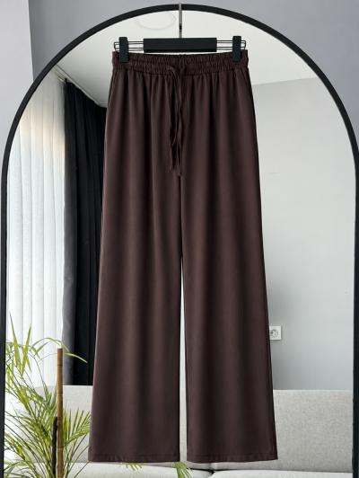 Beli Lastikli Diogonel Modal Pantolon_Kahve
