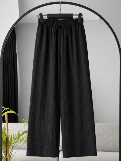 Beli Lastikli Relax Müslin Pantolon_Siyah