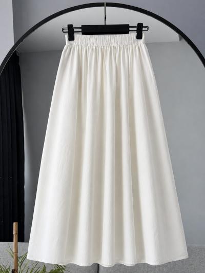 Beli Lastikli Çift Cepli New Gabardin Etek_Natürel