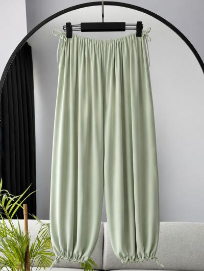 Beli Paçası Bağlamalı Sihirli Sandy Şalvar Pantolon_Mint