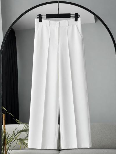 Çift Cepli Çimalı Dabıl Pantolon_Ekru