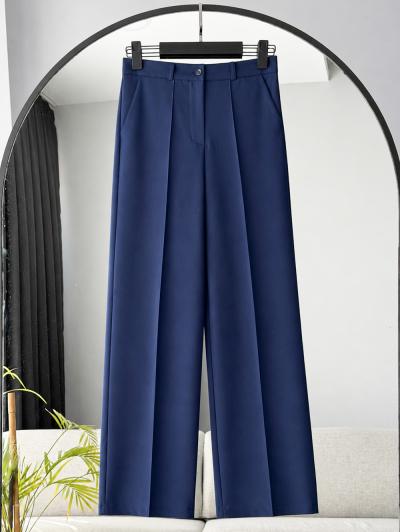 Çift Cepli Çimalı Dabıl Pantolon_Lacivert