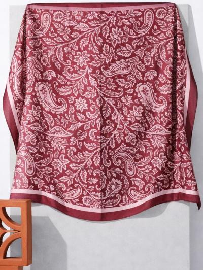 Etnik Desenli Soft Eşarp_Bordo