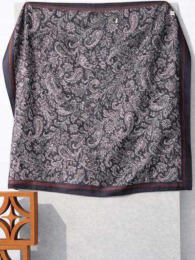 Etnik Desenli Soft Eşarp_Siyah Bordo