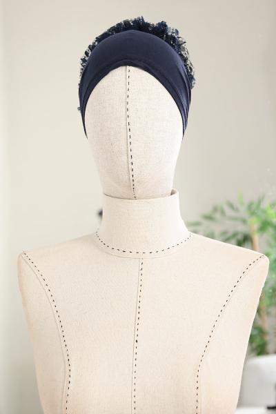 Fırfırlı Dantel Bone_Lacivert